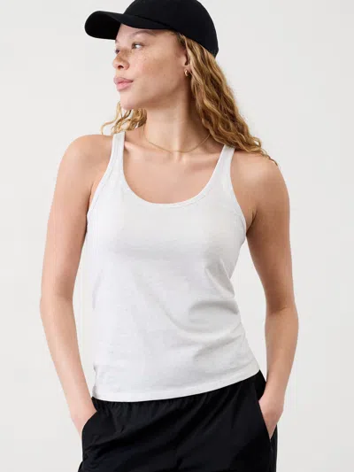 Athleta True Cotton Slim Tank In Fog Grey Heather
