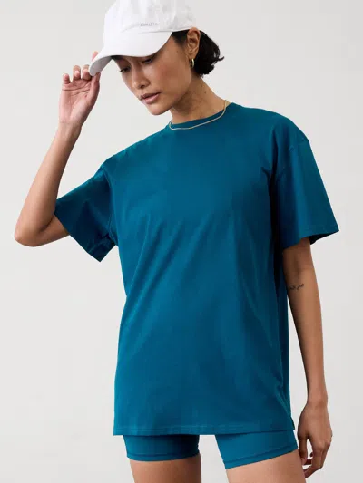 Athleta True Cotton Tee In Coastal Teal