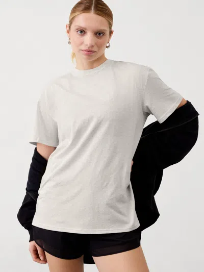 Athleta True Cotton Tee In Fog Grey Heather