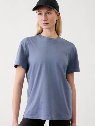 Athleta True Cotton Tee In Shadow Blue