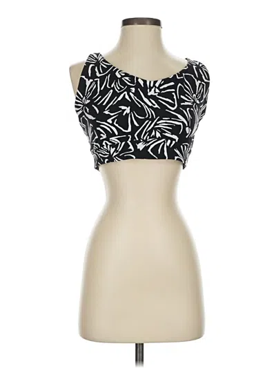 Pre-owned Athleta Tube Top Black Graphic Pattern Scoop Neck Tops