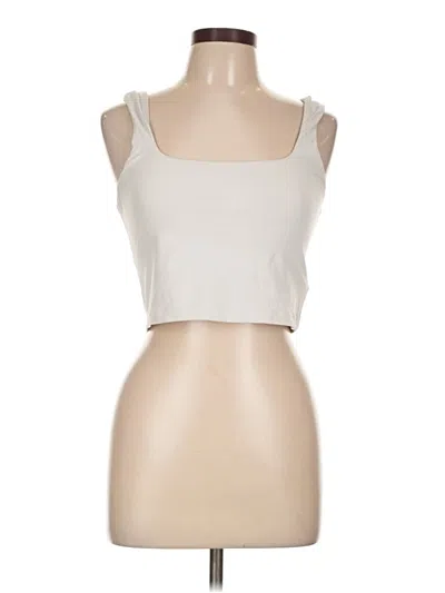Pre-owned Athleta Tube Top Ivory Strapless Neckline Tops In White
