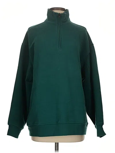 Pre-owned Athleta Turtleneck Sweater In Green