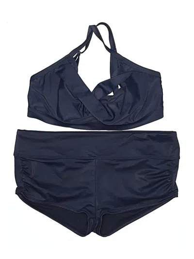 Pre-owned Athleta Two Piece Swimsuit In Blue