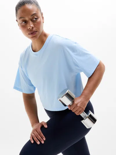 Athleta Ultimate Crop Tee In Blue