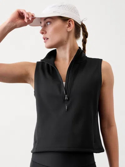Athleta Unstoppable 1/2 Zip Cropped Vest In Black