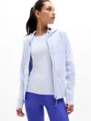Athleta Unstoppable Fleece Lined Full Zip Jacket In Blue