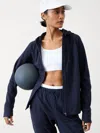 Athleta Unstoppable Fleece Lined Full Zip Jacket In Navy