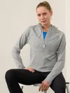 Athleta Unstoppable Half Zip Sweatshirt In Grey