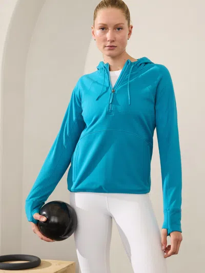 Athleta Unstoppable Half Zip Sweatshirt In Pinyon Blue