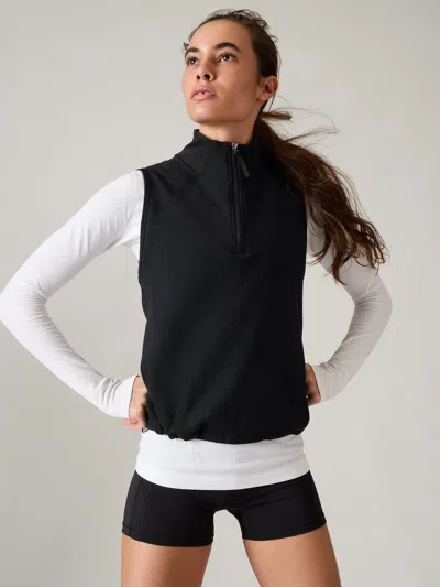 Athleta Unstoppable Quarter Zip Vest In Black