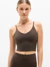 Athleta V-neck Crop Bra In Brown