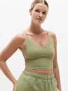 Athleta V-neck Crop Bra In Green