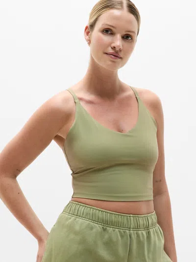 Athleta V-neck Crop Bra In Green