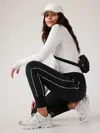 Athleta Venice High Rise Track Stripe Jogger In Black/white Stripe