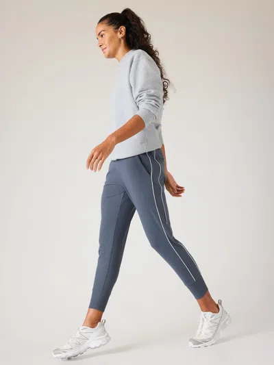 Athleta Venice High Rise Track Stripe Jogger In Granite Blue/white Stripe