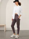 Athleta Venice High Rise Track Stripe Jogger In Shale/white