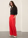 Athleta Venice High Rise Track Stripe Wide Leg Pant In Cardinal/bright White
