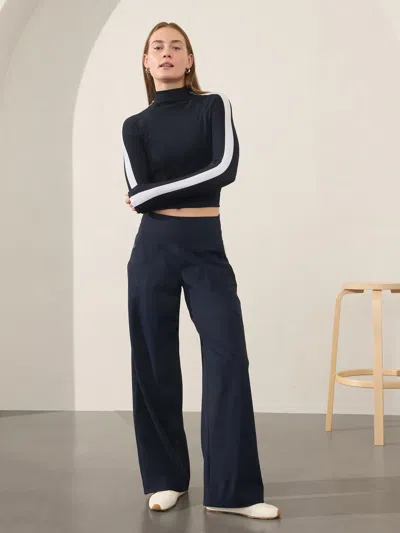 Athleta Venice High Rise Wide Leg In Navy