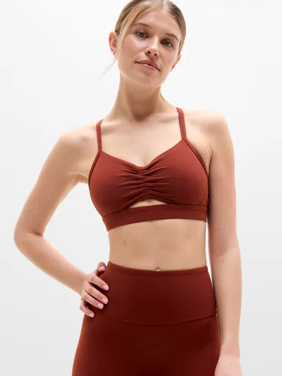 Athleta Vital Cinch Sports Bra A-c In Brown
