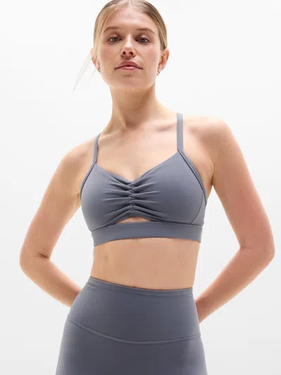 Athleta Vital Cinch Sports Bra A-c In Gray