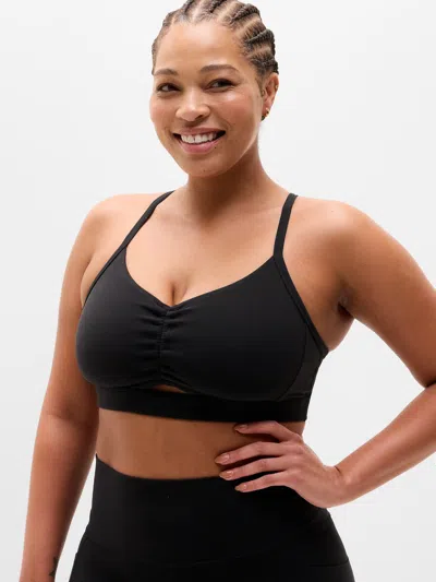 Athleta Vital Cinch Sports Bra D-dd In Black