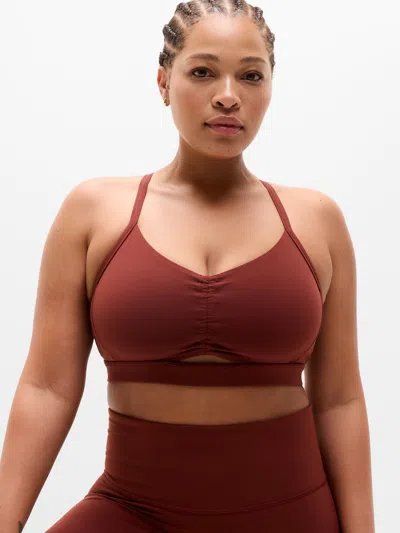 Athleta Vital Cinch Sports Bra D-dd In Burgundy