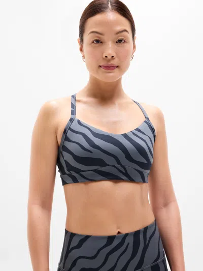 Athleta Vital Print Sports Bra A-c In Blue