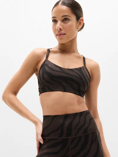 Athleta Vital Print Sports Bra A-c In Brown