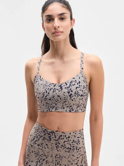 Athleta Vital Print Sports Bra A-c In Eggshell Abstract