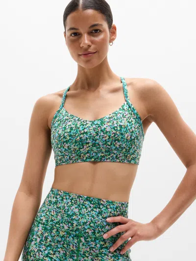 Athleta Vital Print Sports Bra A-c In Superbloom
