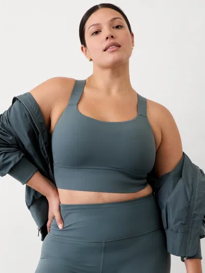 Athleta Warrior Twist Longline Bra D-dd In Eden