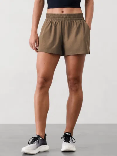 Athleta Weekender Mid Rise 3" Run Short In Brown