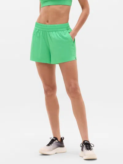 Athleta Weekender Mid Rise 3" Run Short In Green