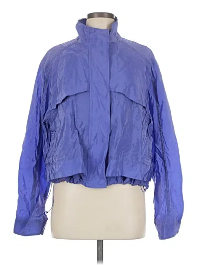 Pre-owned Athleta Windbreaker Jacket In Blue