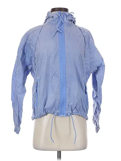 Pre-owned Athleta Windbreaker Jacket In Blue