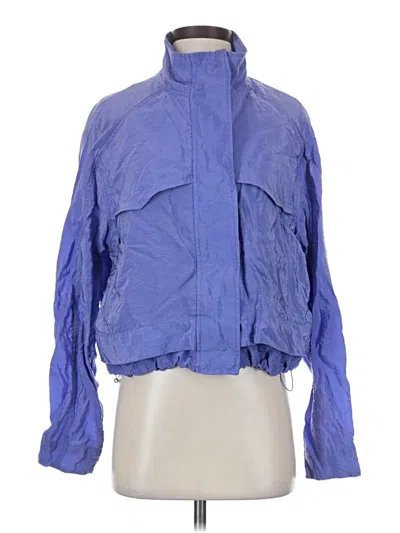 Pre-owned Athleta Windbreaker Jacket In Blue