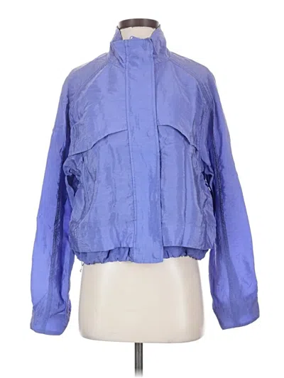 Pre-owned Athleta Windbreaker Jacket In Blue