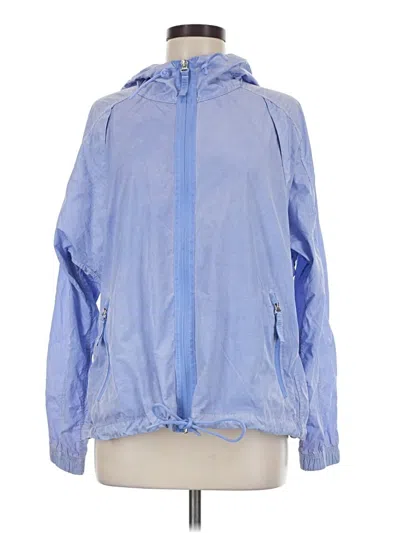 Pre-owned Athleta Windbreaker Jacket In Blue