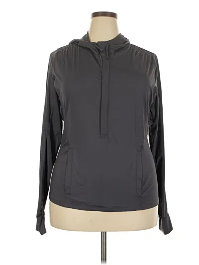 Pre-owned Athleta Windbreaker Jacket In Gray
