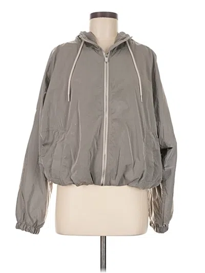 Pre-owned Athleta Windbreaker Jacket In Gray