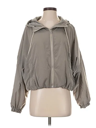 Pre-owned Athleta Windbreaker Jacket In Gray