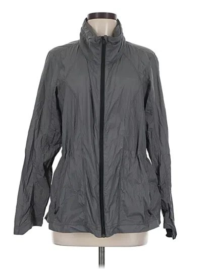 Pre-owned Athleta Windbreaker Jacket In Gray