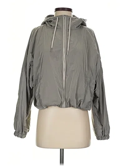 Pre-owned Athleta Windbreaker Jacket In Gray