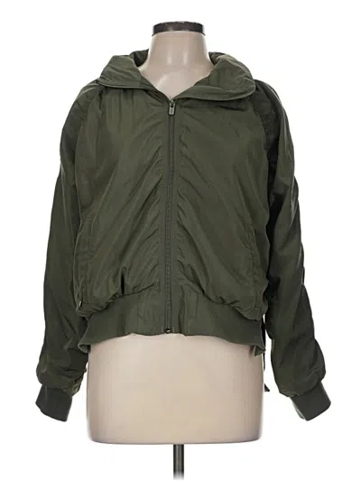 Pre-owned Athleta Windbreaker Jacket In Green
