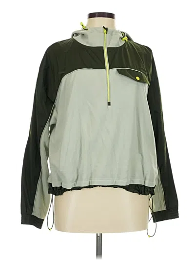 Pre-owned Athleta Windbreaker Jacket In Green
