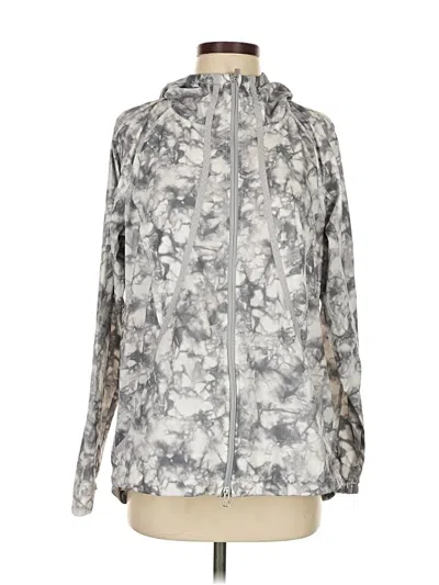 Pre-owned Athleta Windbreaker Jacket In Silver