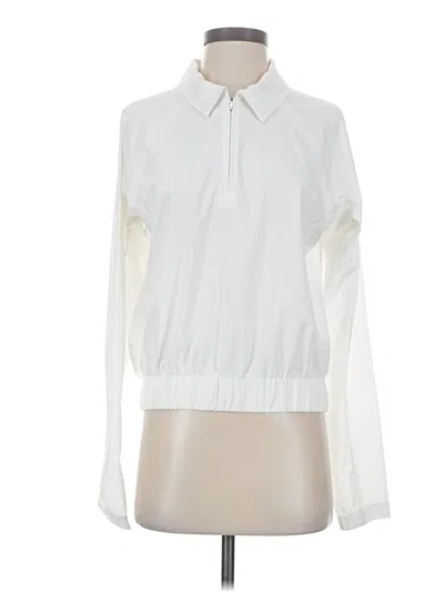 Pre-owned Athleta Windbreaker Jacket In White