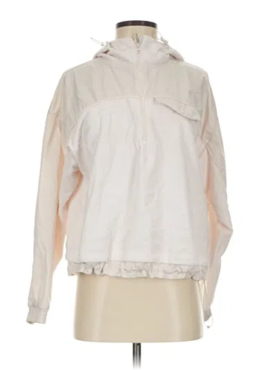 Pre-owned Athleta Windbreaker Jacket In White