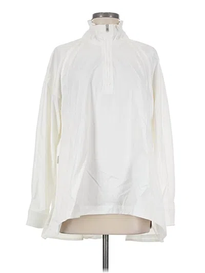 Pre-owned Athleta Windbreaker Jacket In White